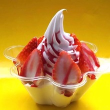 一次性梅花碗塑料水果沙拉碗冰粥刨冰碗KFC透明冰淇淋甜品炒酸奶