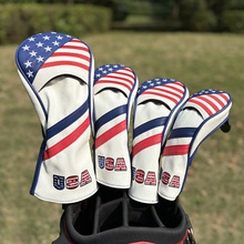 高尔夫球杆套新款潮流美国风球道木杆套方形半圆推杆球头保护帽套