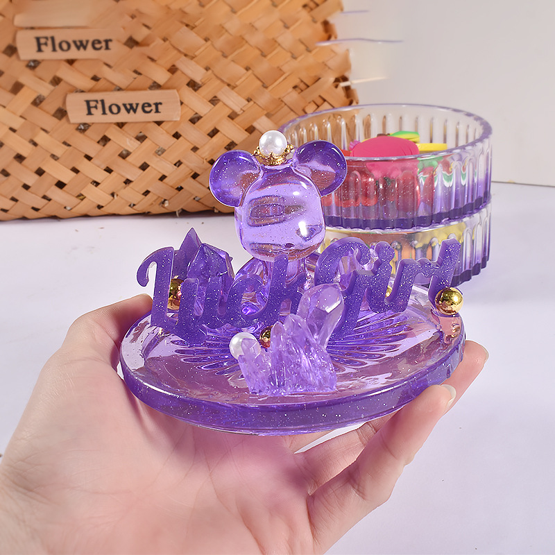 DIY Epoxy Gypsum Jenga round Stripe Storage Box Simple Multi-Layer Storage Tank Silicone Mold