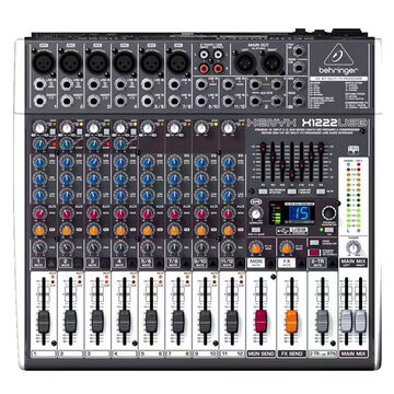 behringer/百灵达qx1222usb直播k歌专业效果12路小型调音台带声卡