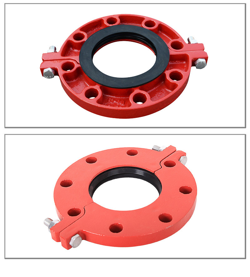 沟槽转换法兰 消防沟槽法兰 沟槽管件高颈法兰 沟槽式短管法兰