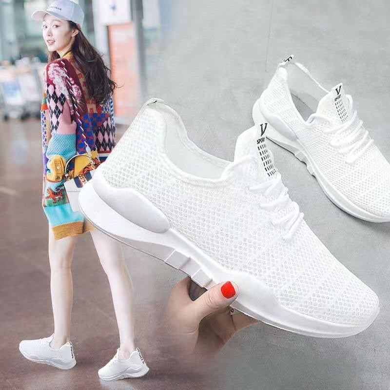 One Piece Dropshipping New Summer Breathable Soft-Soled Mesh Surface Women's Sneaker Lightweight Comfortable Hollow Running Female Tennis Shoes