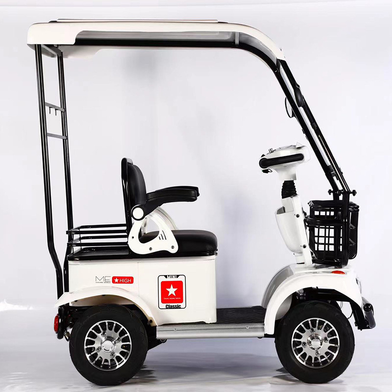 老年代步电动车四轮车老人助力车可折叠代步车残疾人老年人锂电池