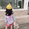 Cute girl 2022 Spring children back letter printing T-shirts Sweater CUHK ins Casual shirt tide Cute girl 2022 Spring children back letter printing T-shirts Sweater CUHK ins Casual shirt tide