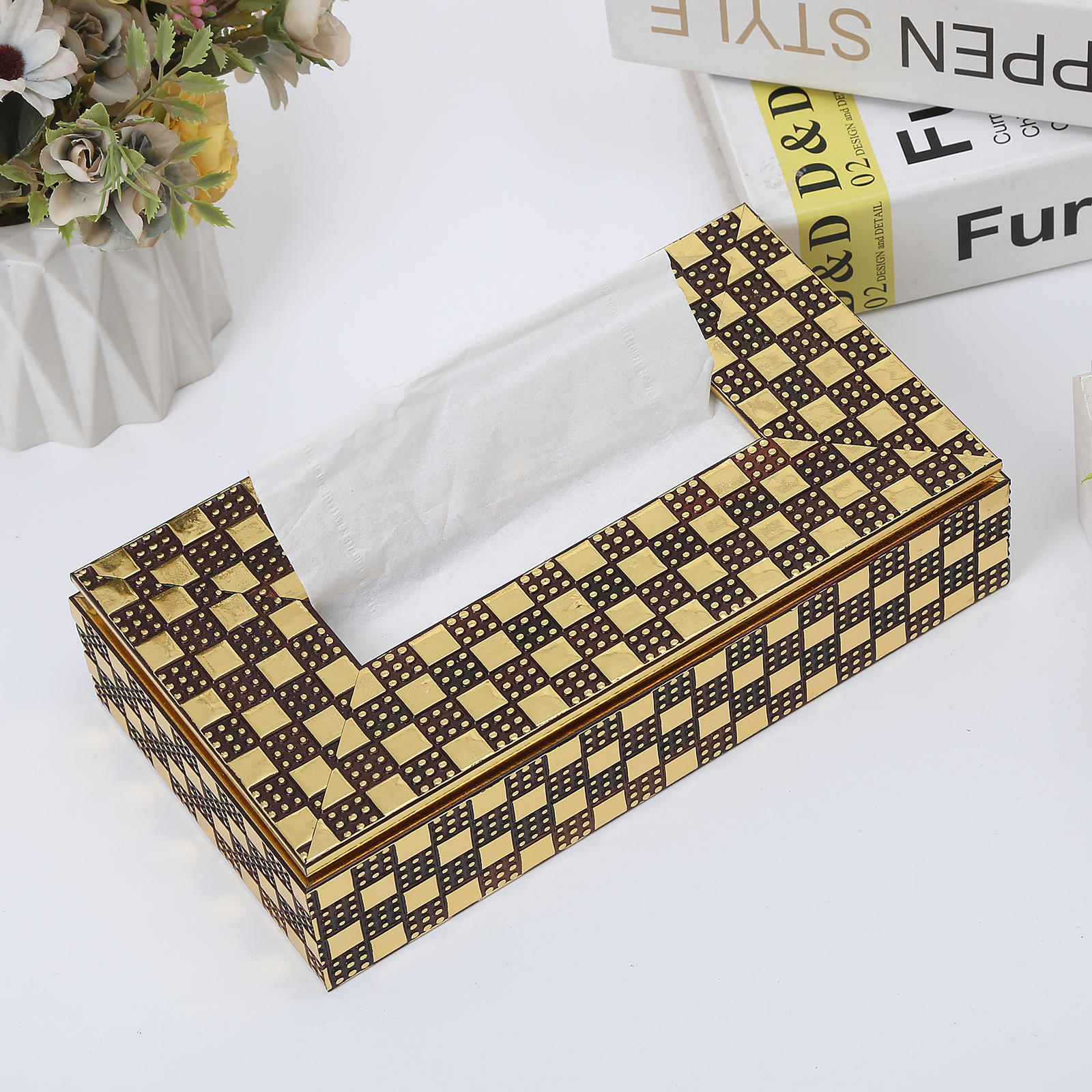 PS Plastic Paper Napping Box Napkin/Tissue Holder Hotel Tissue Box Car Home Opening Gift Foreign Trade