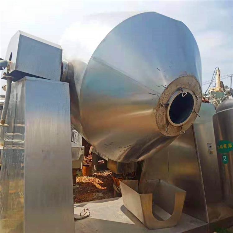 二手不锈钢双锥回转真空干燥机低温真空转鼓烘干机搪瓷双锥干燥机