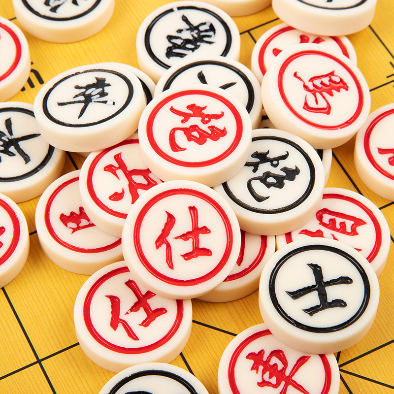 密胺中国象棋麻将实心料塑料盒装树脂30#35#40玉石手感亚克力直形