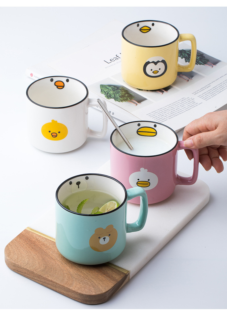 小杯子迷你小号复古小水缸杯喝水法式茶杯陶瓷茶杯带把手萌趣