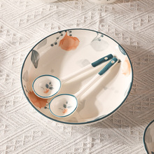 MG36批发小清新陶瓷一人食餐具碗碟套装家用饭碗菜盘面碗烤盘手柄