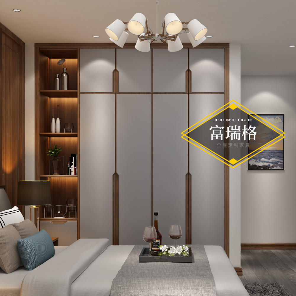 【看厂下单】富瑞格全屋定制家具一门到顶肤感衣柜门定做整体衣柜