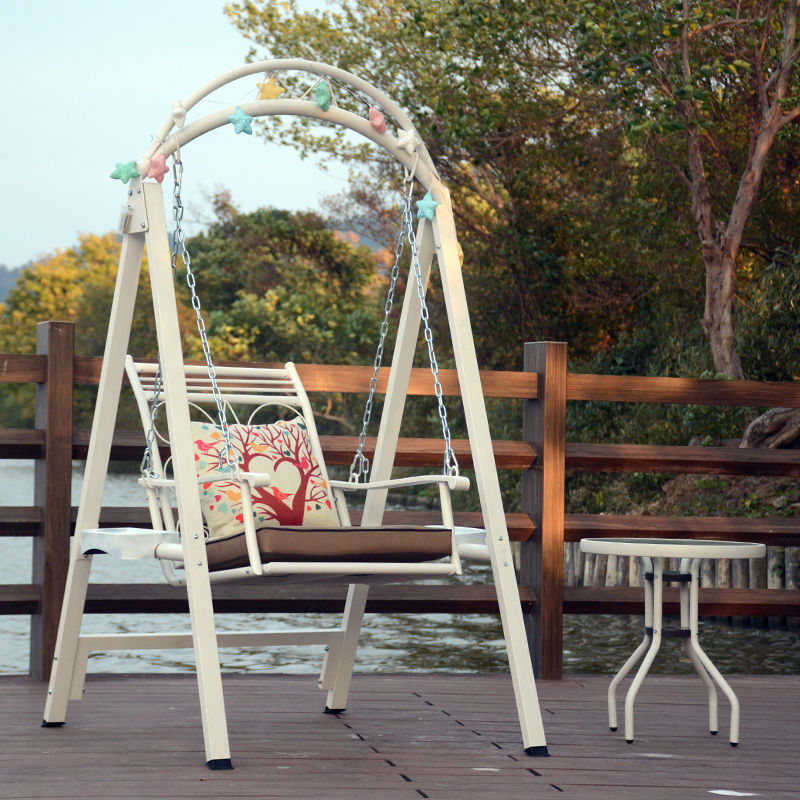 室内单人秋千椅庭院花园户外荡秋千铁艺吊篮阳台吊椅室外成人秋千