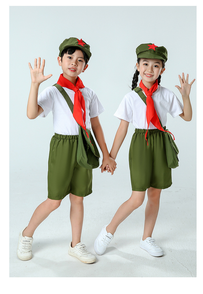 儿童小军装舞蹈服男女童朗诵红歌合唱演出服儿童学习雷