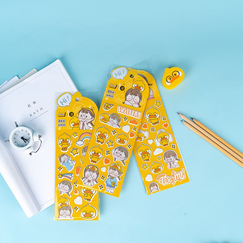 差不多鸭麻球女孩陪伴系列泡棉贴纸 手账diy装饰素材贴纸装扮贴