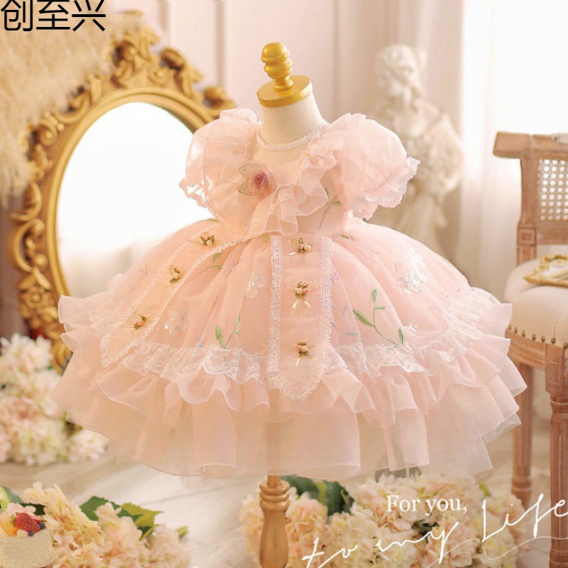 连衣裙儿童短袖孩儿女童女孩裙子洋气衣裙洛丽塔连衣女孩儿公主夏