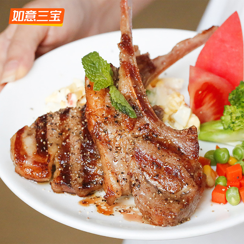 孜然羊排烧烤半成品法式羊排新鲜战斧烧烤肉食材冷冻商用