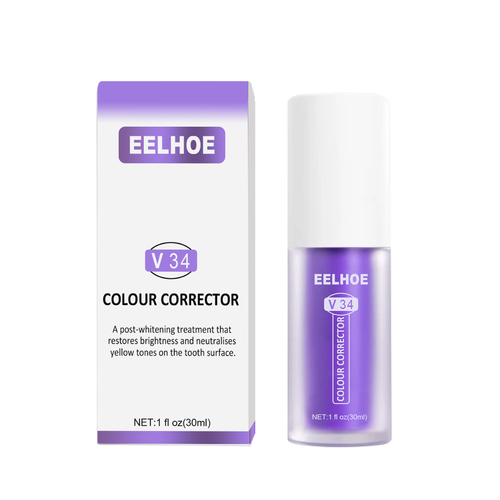 Eelhoe V34 Toothpaste Repair Teeth Repair Oral Cleaning Purple Orange Toothpaste Dazzling White Tooth Stains