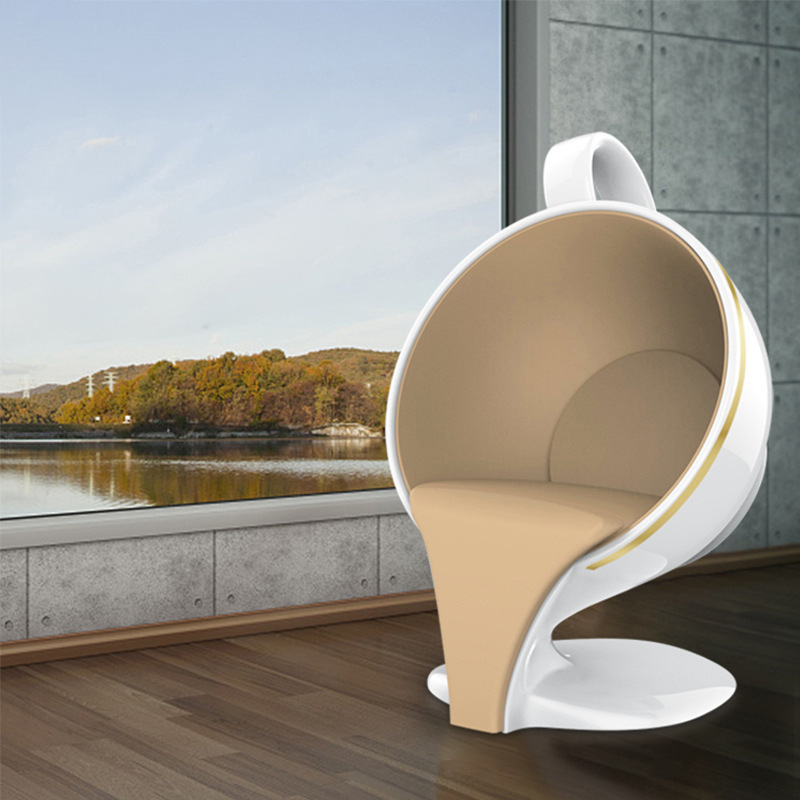 玻璃钢个性咖啡杯型座椅创意酒店商场美陈简约休闲椅公共休息椅子