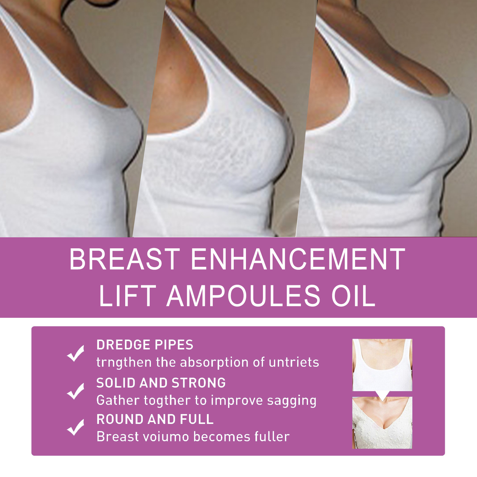 Eelhoe Breast Beauty Ampoule Essence Mild Nourishing and Firming Chest Plump Full Lifting Breast Beauty Care Essence