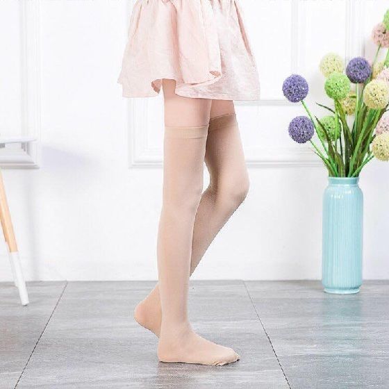 春秋保暖天鹅绒长筒袜中厚不卷边塑形美腿袜长袜过膝袜长腿袜