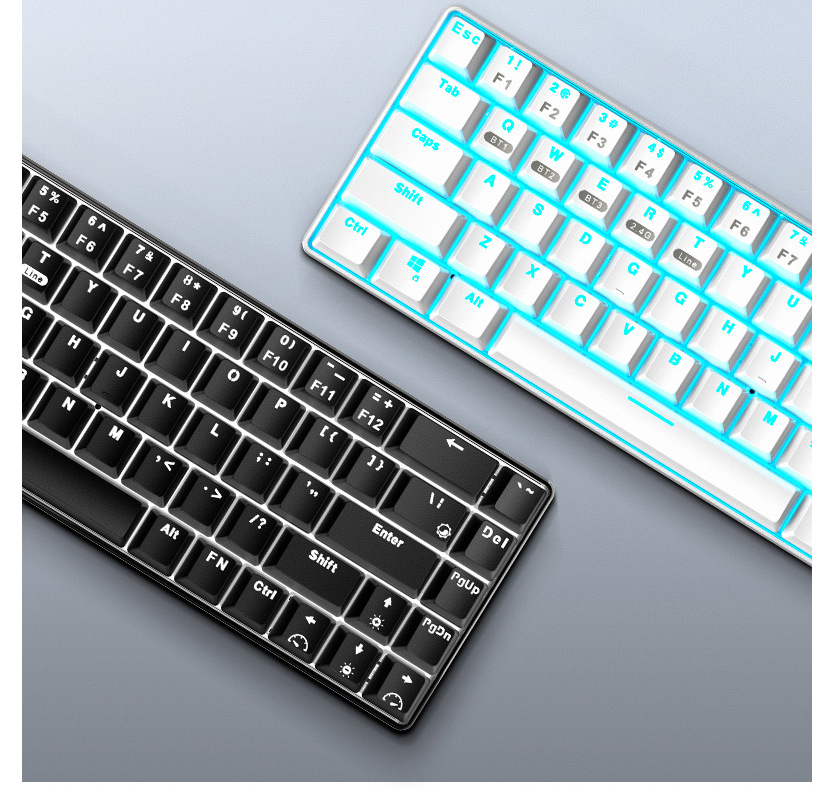 跨境新盟rf68键无线蓝牙机械键盘三模手机平板笔记本台式电脑办公