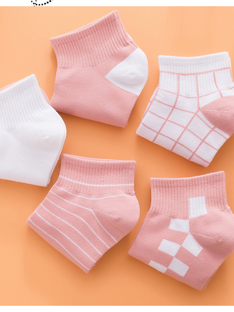 定制袜子女士新款粉色甜美棉质棉袜200针不掉跟加厚中筒女袜
