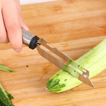批发厨房工具创意削皮刀简约手持家居厨房多功能不锈钢水果削皮刀
