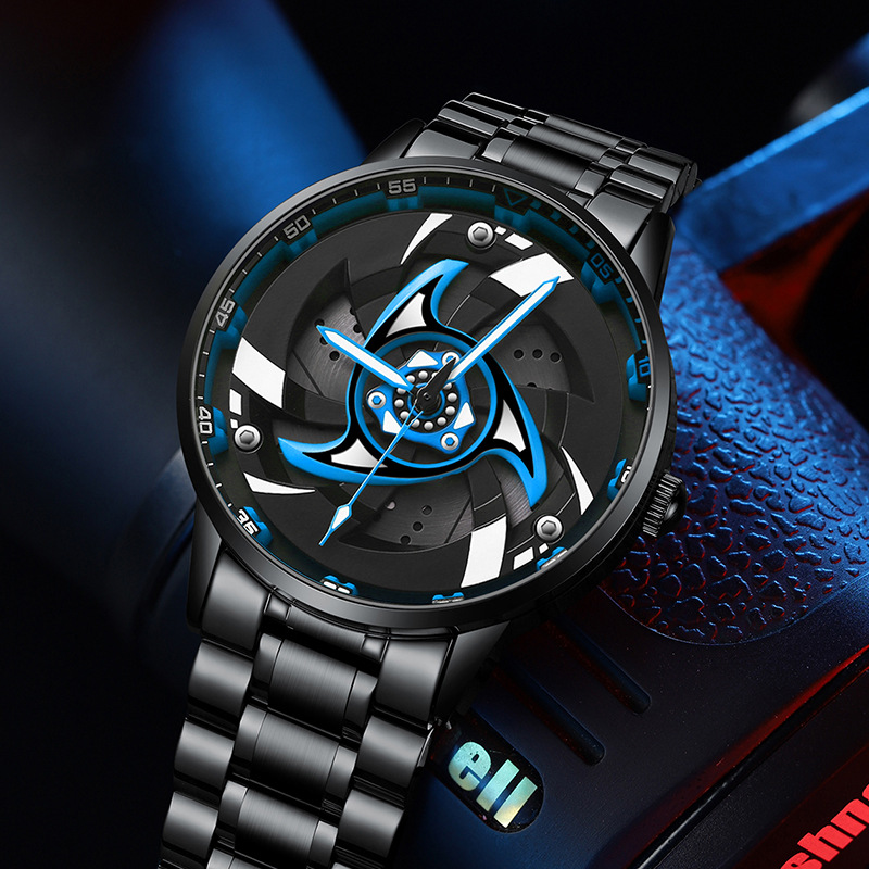 svj手表男士升级版360°旋转防水引擎离合器轮毂机车之魂机械代发