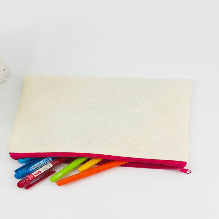 Painting Creative Zipped Pencil Bag Blank Student Korean Creative Advertising Lead Storage Handheld Canvas Pencil Case