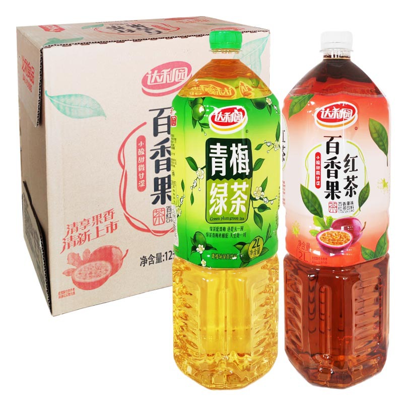 达利园百香果红茶青梅绿茶饮料大瓶2l*6瓶装 饮品家庭装整箱-阿里巴巴