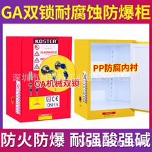 防火防爆耐腐蚀GA/T73双锁化学品安全柜耐强酸碱PP柜危化品储存柜