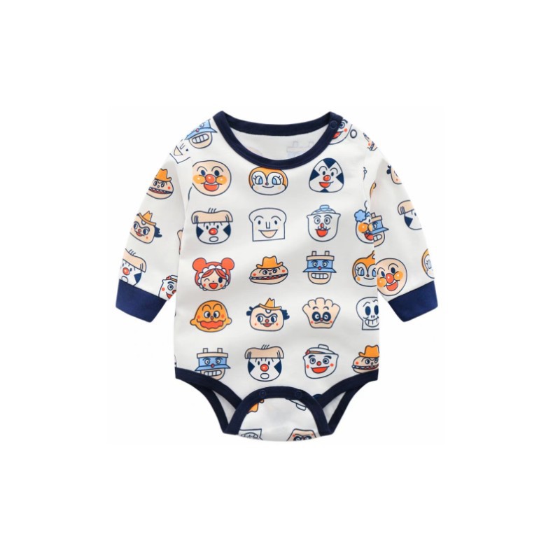 Cross-Border Children's Long-Sleeved One-Piece Romper Autumn Cartoon Pure Cotton One Month Old One Hundred Days Old Baby Clothes Cute Romper