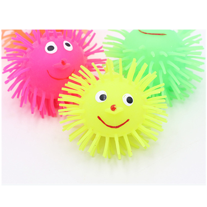 刺猬球软儿童弹力玩具刺球萌萌哒感统发声带绳感知玩具球宝宝小球