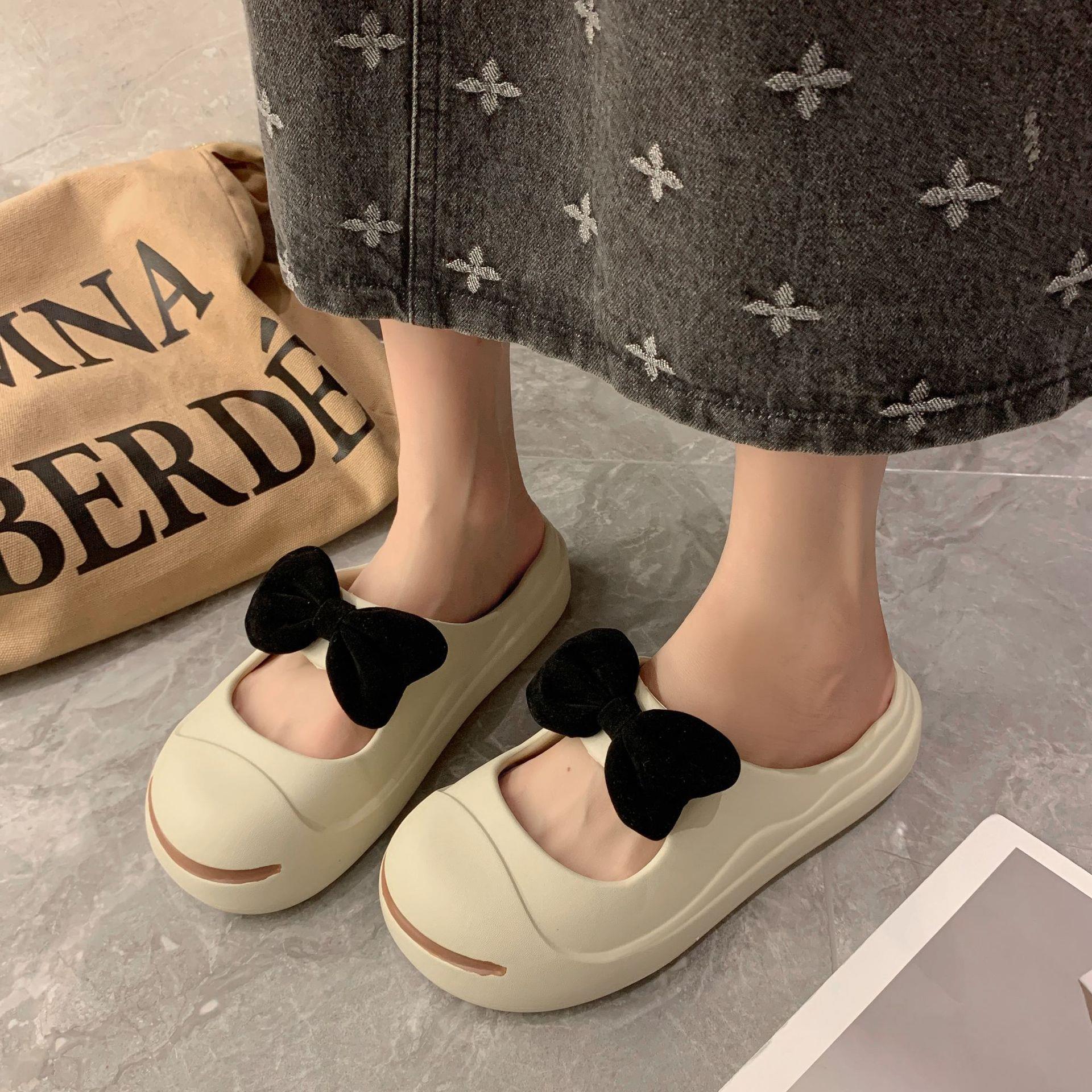 小众网红洞洞鞋女可爱开口笑包头拖鞋女2024夏季新款外穿防滑凉鞋