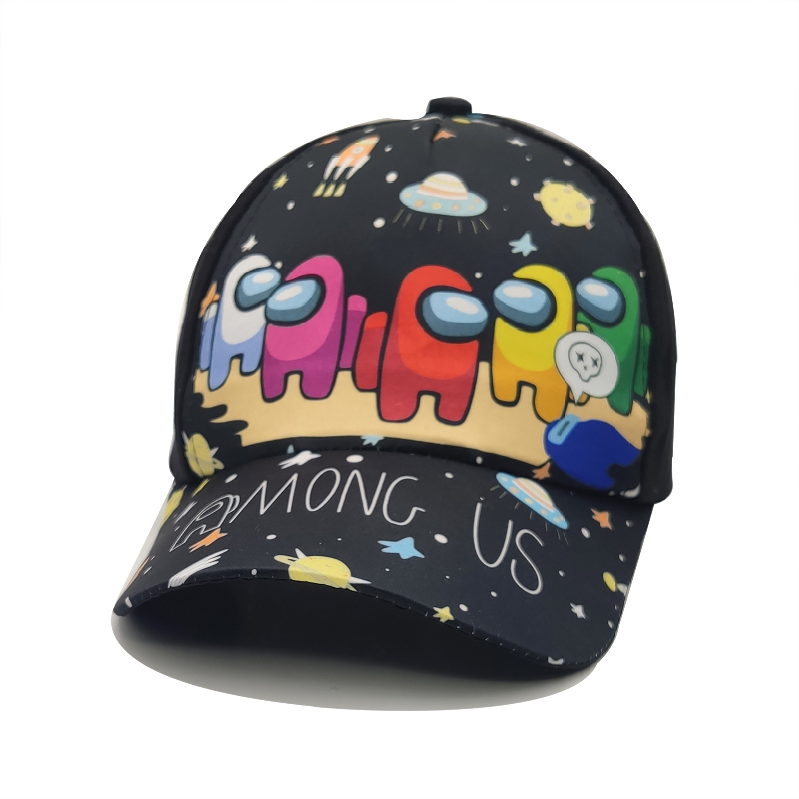 European and American New Amongus Space Werewolf Kill Same Children Cartoon Baseball Cap Wide Brim Spring and Summer Sun Hat