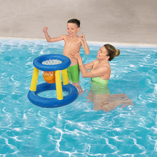 Bestway52418儿童游泳池充气水上游乐盘篮球框泳池球网投篮玩具