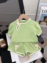 女童汉服夏季中国风短袖两件套宝宝套装2024新款夏装儿童洋气童装