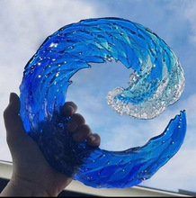 跨境海浪摆件雪花浪花设计蓝色系列海洋摆件装饰品摆件设计透明