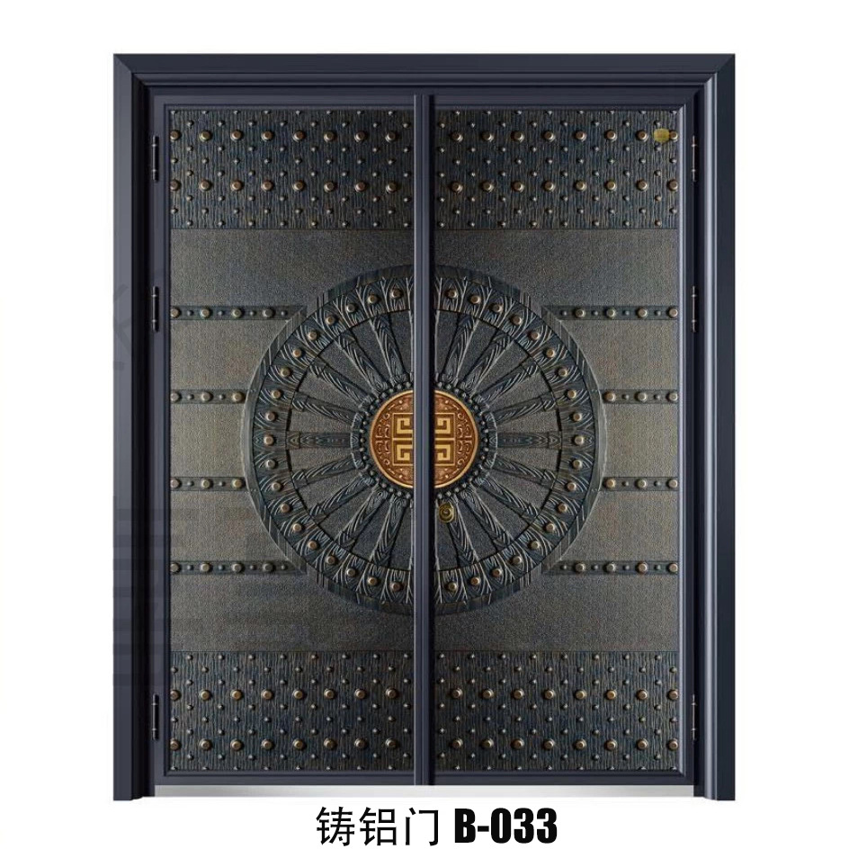 中式复古铝合金铸铝门 双开别墅庭院大门 加厚防盗门 农村入户门