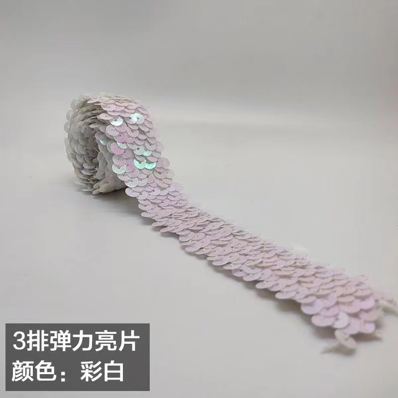 Cross-Border Direct Supply Dance Costume Color 3cm Stretch Sequin Headdress Lace DIY Party Hat Belt Accessories