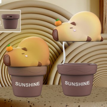 cross-border foreign trade new capabala table lamp usb charging three-gear dimming projection small night lamp silicone table lamp