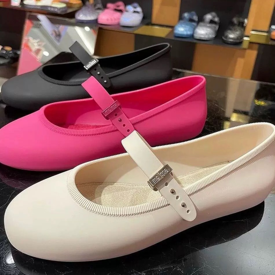 2025新款梅丽莎女鞋melissa浅口复古软底香香简约搭扣平底芭蕾