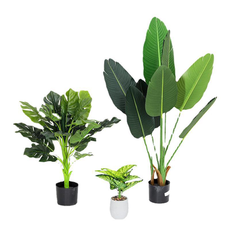 Imitative Tree Emulational Greenery Bonsai Indoor Large Plant Decoration Fake Bonsai Decoration Bird of Paradise Ravenala Wholesale