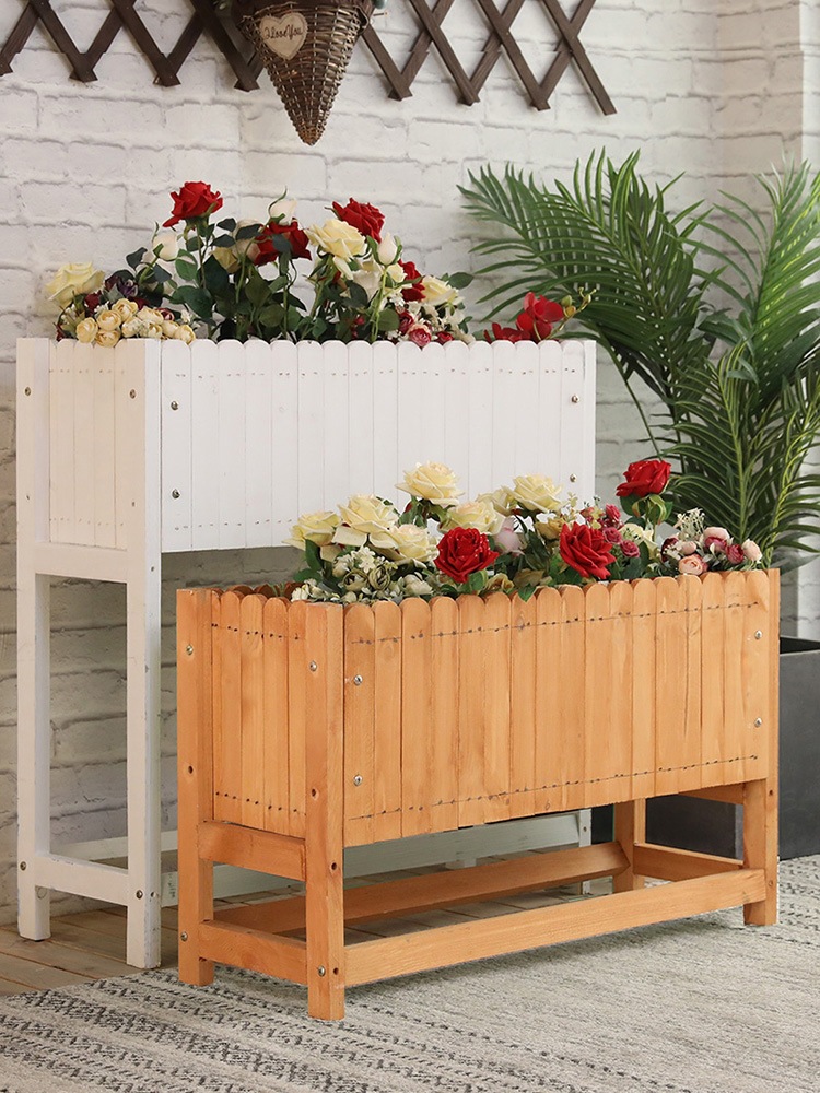木栅栏花盆长方形