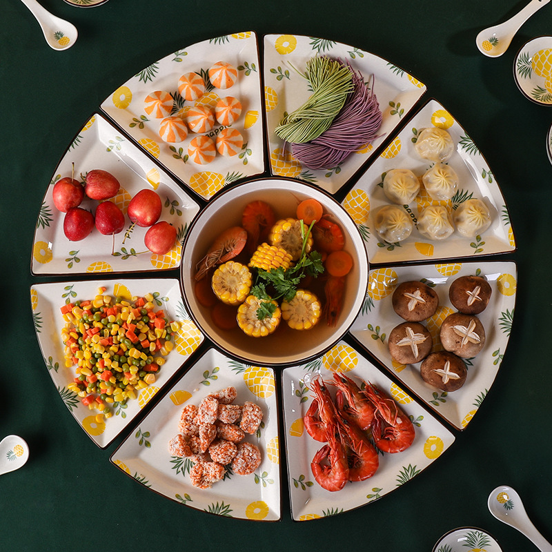 碗碟拼盘套装组合家用聚餐年夜饭团圆拼盘创意陶瓷餐具碗盘碟套装