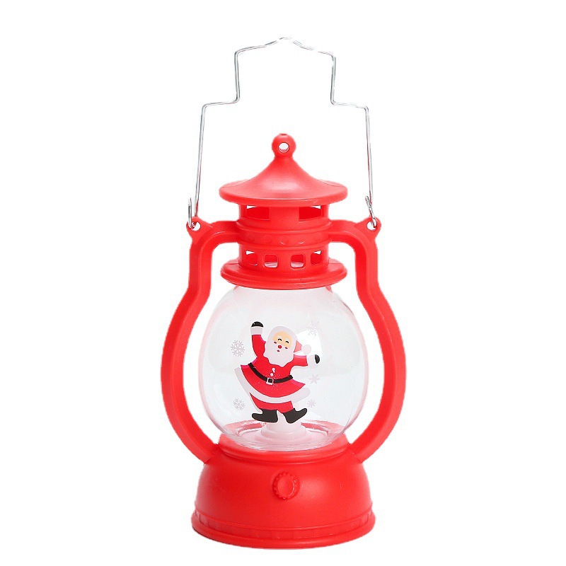 Christmas Storm Lantern LED Electronic Candle Christmas Eve Elderly Snowman Baking Decoration Scene Portable Small Oil Lamp Batch