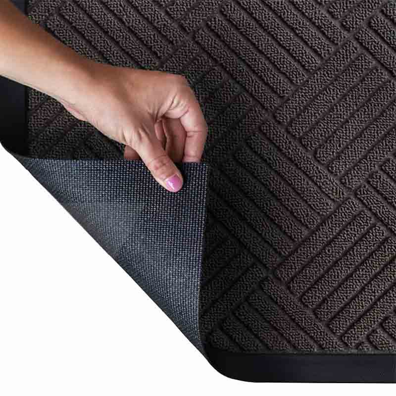 pp丙纶橡胶入户门口脚垫室外家用商用热压压花条纹防滑地垫门垫