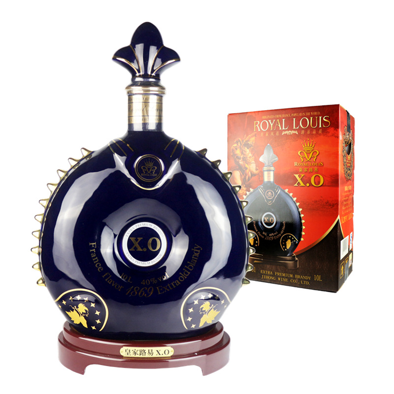 20斤皇家路易xo法国进口原液白兰地洋酒大瓷瓶礼盒装10l