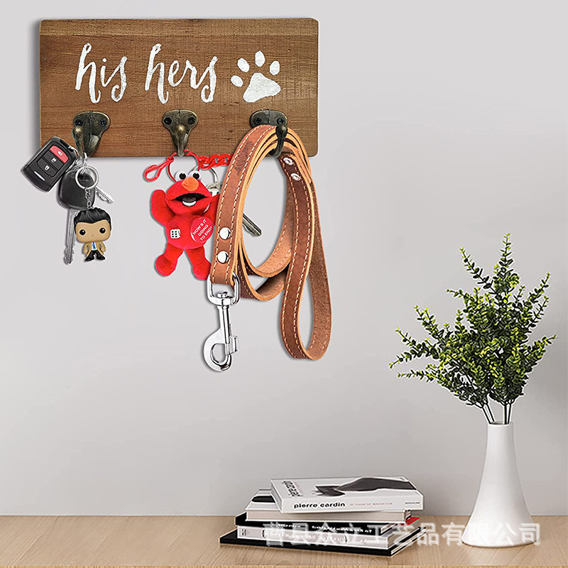 Wall Mounted Storage Rack Wooden Storage Rack Dog Belt Rack Key Rack Home Hallway Organizing Storage Rack