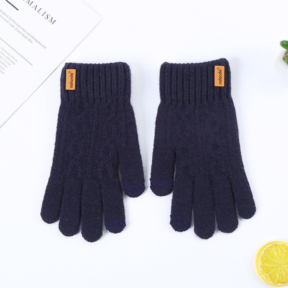 Winter Touchscreen Gloves for Women Men Warm Fleece Lined Knit Gloves Elastic Cuff Winter Texting Gloves