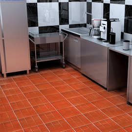 2%酒店厨房红缸砖300 200古典寺庙瓷砖洗衣房庭院防滑地板砖 防潮砖